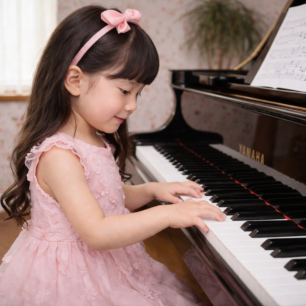 宇都宮の音楽教室でピアノを弾く生徒さんの様子